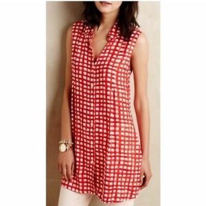 11.1 Tylho Anthropologie, red & white Percy tunic